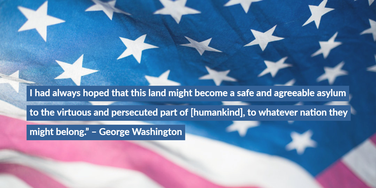 Flag with George Washington Quote